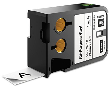 DYMO XTL Allzweck-Vinyletikett | 24 mm x 7 m | Schwarz auf Weiß
