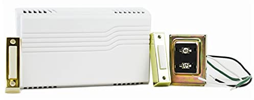 Everyday Two Note Electric Door Bell Chime Kit W/Transformer & Surface Mount Lighted Push Button 16V/10 Vac White