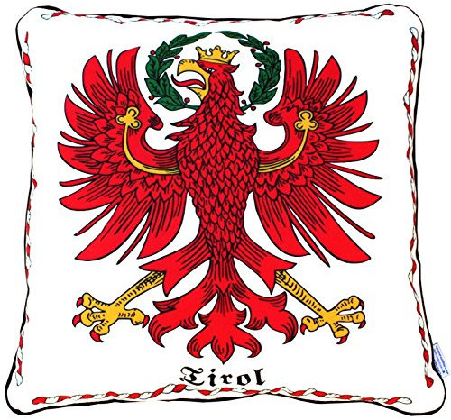 Flaggen Pehl Tirol Kissen mit Edelweiß ca. 45 x 45 cm Fan Deko Kuschel Zierkissen mit Füllung