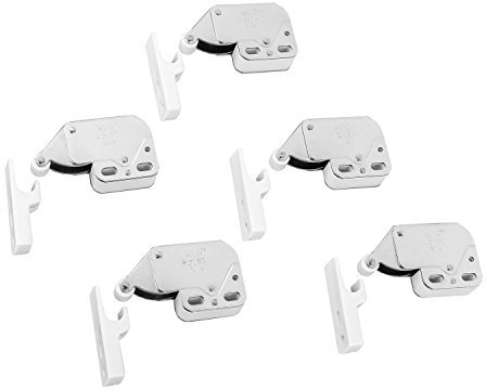 Gedotec Möbelschnäpper Schranktür | 10 Stück - Federschnäpper Schubladen Druckverschluss - MINI-LATCH | Tür-Schnäpper vernickelt | Türöffner für Möbel-Schränke | Original Druckschnäpper mit Gegenstück