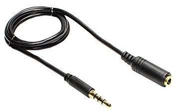 Klinkenverlängerung 3,5mm, Stecker an Buchse (4polig), schwarz, 3m, Good Connections®