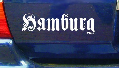 cartattoo4you® AK-01586 | Hamburg - Fraktur/Altdeutsche Schrift | Autoaufkleber Aufkleber Farbe weiß, in 24 Farben erhältlich, glänzend 17 x 5 cm, Premium - Qualität, Waschstrassenfest