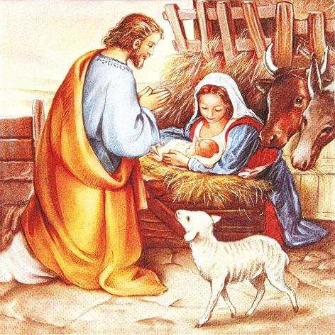 Serviette Geburt Jesu 20 Stück