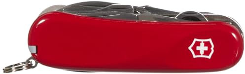 Victorinox Evolution 28 Couteau de Poche Suisse, Léger, Couteau Multifonction, 23 Fonctions, Tire Bouchon, Lame, Echelles Ergonomiques, Rouge