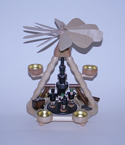 Rudolphs Schatzkiste Teelichtpyramide Bergmannszug bunt Höhe= 36cm NEU Weihnachtspyramide Tischdekoration Holzpyramide Tischpyramide Dekoration Weihnachten Wärmespiel Lichter Figur Holz Seiffen