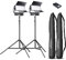 Walimex pro LED Sirius 160 Daylight 2er Set mit Stativ + Fernbedienung - 2x 65W Daylight Flächenleuchte, Studioleuchte, 2x 65 Watt 6000 Lumen, 5600K, dimmbar, mit Fernbedienung, für Foto + Video