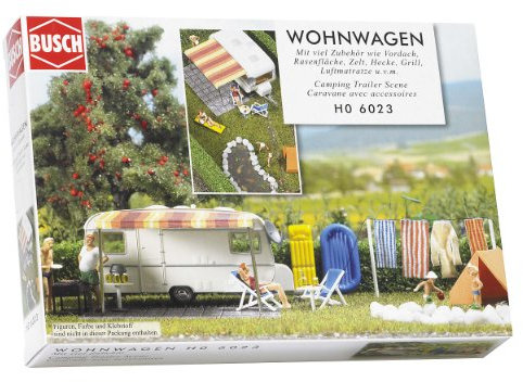 Busch 6023 - Wohnwagen mit Zubehör