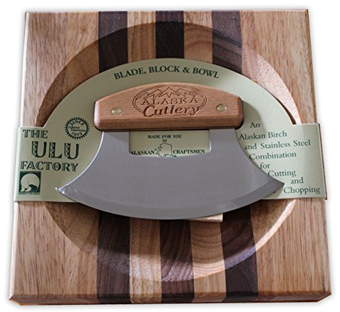Ulu Factory Ulu Bowl Set Birch Handle AK Cutlery by Alaska Ulu Factory