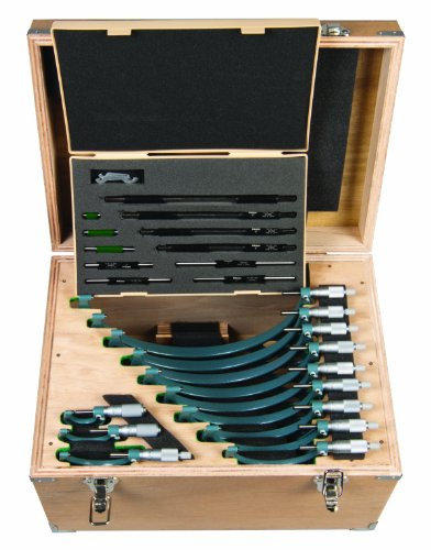 Mitutoyo 103-908-40 Outside Micrometer Set with Standards, 0-12 Range, 0.0001 Resolution, 12 Pieces