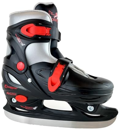 American Athletic Cougar Softboot Boys Ice Skates - Adjustable Ice Hockey Skates with Removable Liner, Power Lock Buckles, Stainless Steel Blade - Recreational Indoor & Outdoor Use (6)