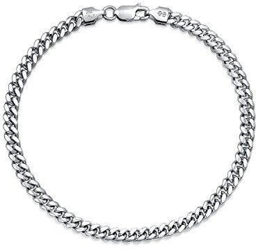 Bling Jewelry Herren Großes Dickes 5MM Massives Schweres Miami Cuban Curb Link Armband .925 Sterling Silber Hergestellt In Italien 8 Zoll