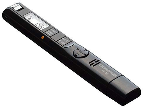Olympus VP-10 Enregistreur vocal stéréo de haute qualité avec microphone omnidirectionnel, filtre anti-bruit, enregistrement sur simple pression d'une touche, connexion directe à un PC, mémoire de 4Go