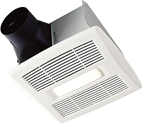 Broan-NuTone AE80BL InVent Series Single-Speed Fan with LED Light, Ceiling Room-Side Installation Bathroom Exhaust Fan, ENERGY STAR Certified, 1.5 Sones, White, 80 CFM 1.5 Sones