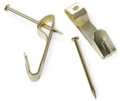 Electro Brassed Single Picture Hook with Pin - Small (Pack of 20)