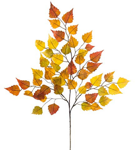 artplants.de Deko Birkenzweig, gelb - braun, 65cm - Kunstzweig - Dekozweig