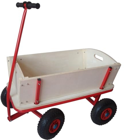 Großer Holz Bollerwagen Transportwagen für Kinder oder die Vatertagstour