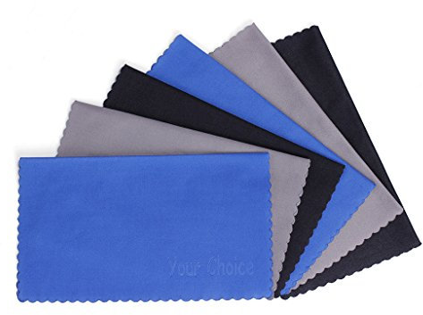 Your Choice Microfiber Cleaning Cloths 6 Pack for Eyeglasses, Camera Lens, Cell Phones, CD, DVD, Computers, Tablets, Laptops, Telescope, LCD Screens and Other Delicate Surfaces Cleaner