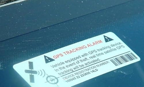 auto-badges 2 x Kfz-Warn-Aufkleber, Vinyl, selbstklebend, sehr Gute Haftung, GPS-Nachverfolgung