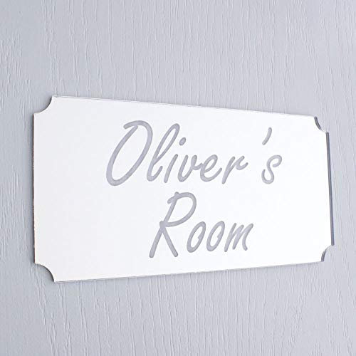 Laserables Personalised Inverted Corners Door Name Plaque Boy or Girls Bedroom Room Sign