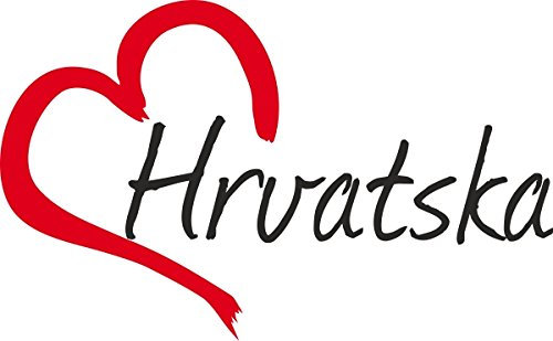 Werbetechnik Sotirios Papoutsis Auto Aufkleber Hrvatska Herz Kroatien ca.9x15cm konturgeschnitten