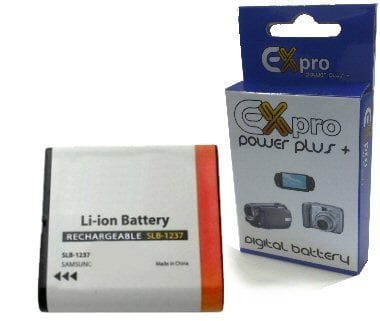 Ex-Pro Samsung SLB-1237 SLB-1237, High Power Plus+ 1230 mAh 2 Year Warranty Replacement Lithium Li-on Digital Camera Battery for Samsung Digimax :- L85, L55W, L55 Wide, L55