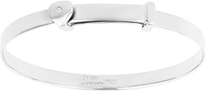 D for Diamond 925 Sterling Silver Children's Diamond Star Bangle