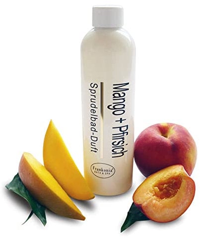 Frankonia BATH & SPA Sprudelbad Duft Mango Pfirsich – 230 ml Badezusatz für Whirlwannen & Sprudelbäder – Intensiver Whirlpool Duft – Badeduft – Duftzusatz – Duftkonzentrat