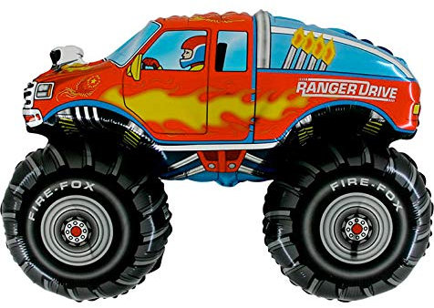 Grabbo Monster Truck Ballon, Mehrfarbig, 1 Stück, 60 x 50 cm, Jungen, Allg. Feier