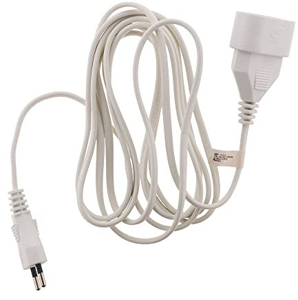 Zenitech - Prolunga 6A H03VVH2-F 2x 0,75mm² - Cavo Elettrico con Presa Senza Terra - Sicurezza Bambini - Conforme alle Norme CE e NF - Bianco - 2m