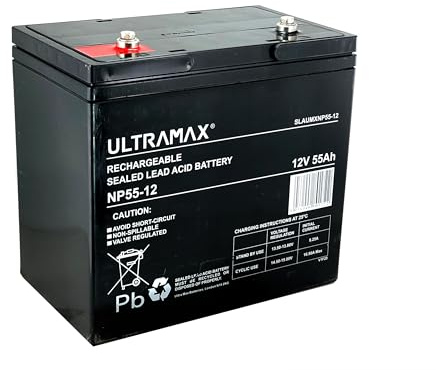 2 x ULTRA MAX 12V 55Ah (as 50Ah & 60Ah) - GOLF BUGGY BATTERIES