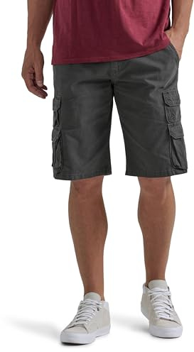 Wrangler Authentics Men's Big & Tall Premium Twill Cargo Short, Anthracite Twill, 42