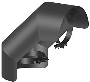 Ofenrohr - Strahlungsschutz Bogen 90° stehend, 120mm Durchmesser, schwarz