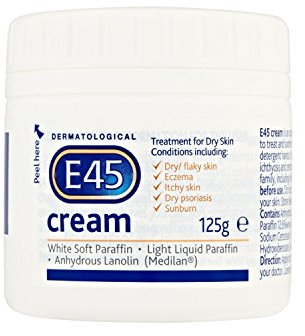 E45 Cream 125 g Moisturiser for Dry Skin and Sensitive Skin - Emollient Body Cream to Soothe Dry and Irritated Skin - Itchy Skin,Face Cream and Non-Greasy Hand Cream (Pack Of 2)