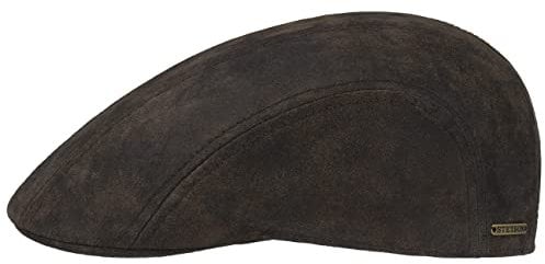 Stetson Madison Leder Flatcap Herren - Ledercap im Vintage-Stil - Schirmmütze mit Innenfutter aus Baumwolle - Mütze Sommer/Winter - Schiebermütze braun XL (60-61 cm)