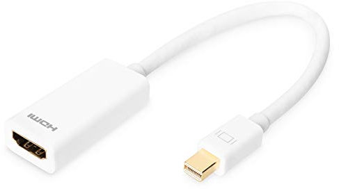 DIGITUS DB-340404-001-W 0.15m Mini DP Male to HDMI Type A Female DisplayPort Adapter Cable - White