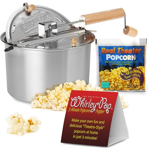 Whirley Pop 24003-AMZ Stovetop Popcorn Popper, Stainless Steel by Whirley Pop