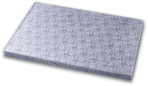 Cake Company Tortenplatte rechteckig 34x24 cm | Cake Board rechteckig | auch für Dicke und mehrstöckige Torten | hochwertige Alukaschierung | 10mm dick | 1 Stück