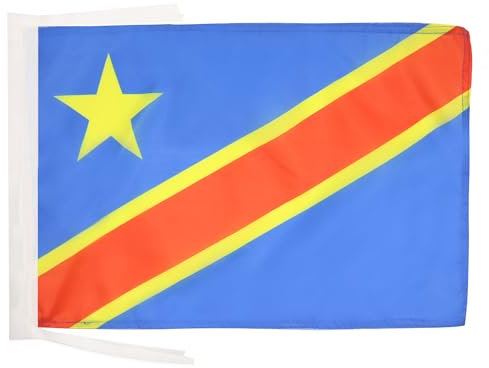Drapeau République Démocratique du Congo 45x30cm - PAVILLON congolais 30 x 45 cm haute qualité - AZ FLAG