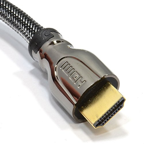 kenable PRO Braided HDMI Cable High Speed 1080p 4K 2K 3D ARC Ethernet Gold Plated Metal Ends Black 1m