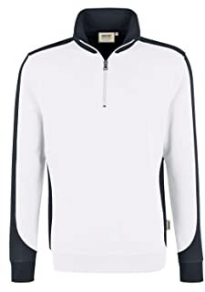HAKRO Zip Sweatshirt Contrast Performance, HK476-weiß, XL