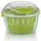 Contenido del envío: 1 escurridor de ensalada con tapa e inserto de plástico PP, color verde, (artículo n.º 11906), 4,4 L, altura 17,5 cm, diámetro 24,5 cm. Las piezas individuales se pueden limpiar
