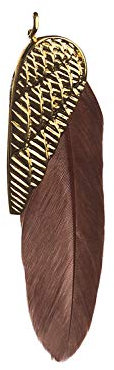 Traumfänger Kettenanhänger TRAUMFEDER gold braun 6,5 cm