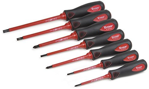 TITAN 17237 Elektrischer Schraubendreher-Set, isoliert, 7-teilig