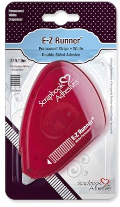 SCRAPBOOK ADHESIVES BY 3L, E-Z Runner Permanent Strips, Permanent, White 33ft/10m