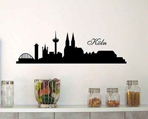 plot4u Wandtattoo Köln Skyline 100x30cm schwarz