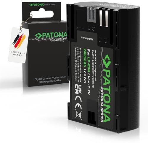 PATONA LP-E6N Premium Camera Battery 2040 mAh Replacement for Canon LP-E6N with Info Chip Intelligent Battery System