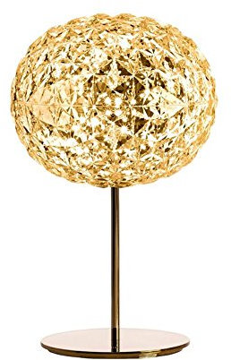 Kartell Planet, Table Lamp mit Gestell aus Metall, Gelb, Mit dimmer