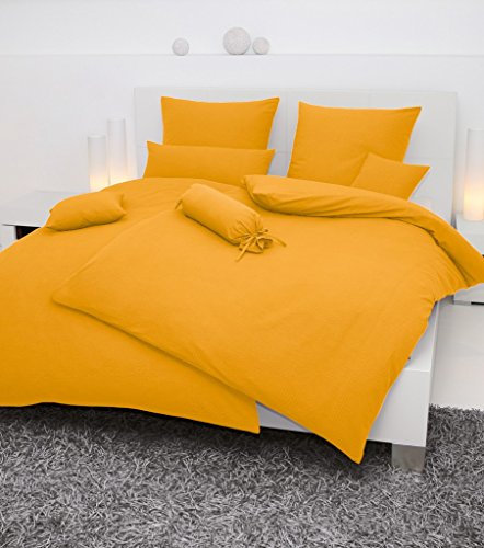 Janine Uni Mako Soft Seersucker Bettwäsche 135x200 155x200 155x220 in 22 Farben