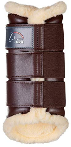 HKM 8585 Gamaschen Comfort, Teddyfutter Lederimitat-Kunstleder Anatomisch, dunkelbraun, XL