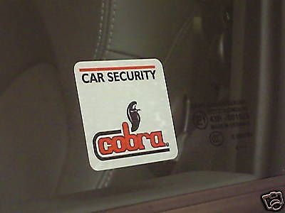 2x Replacement Cobra Car Alarm Window Stickers.